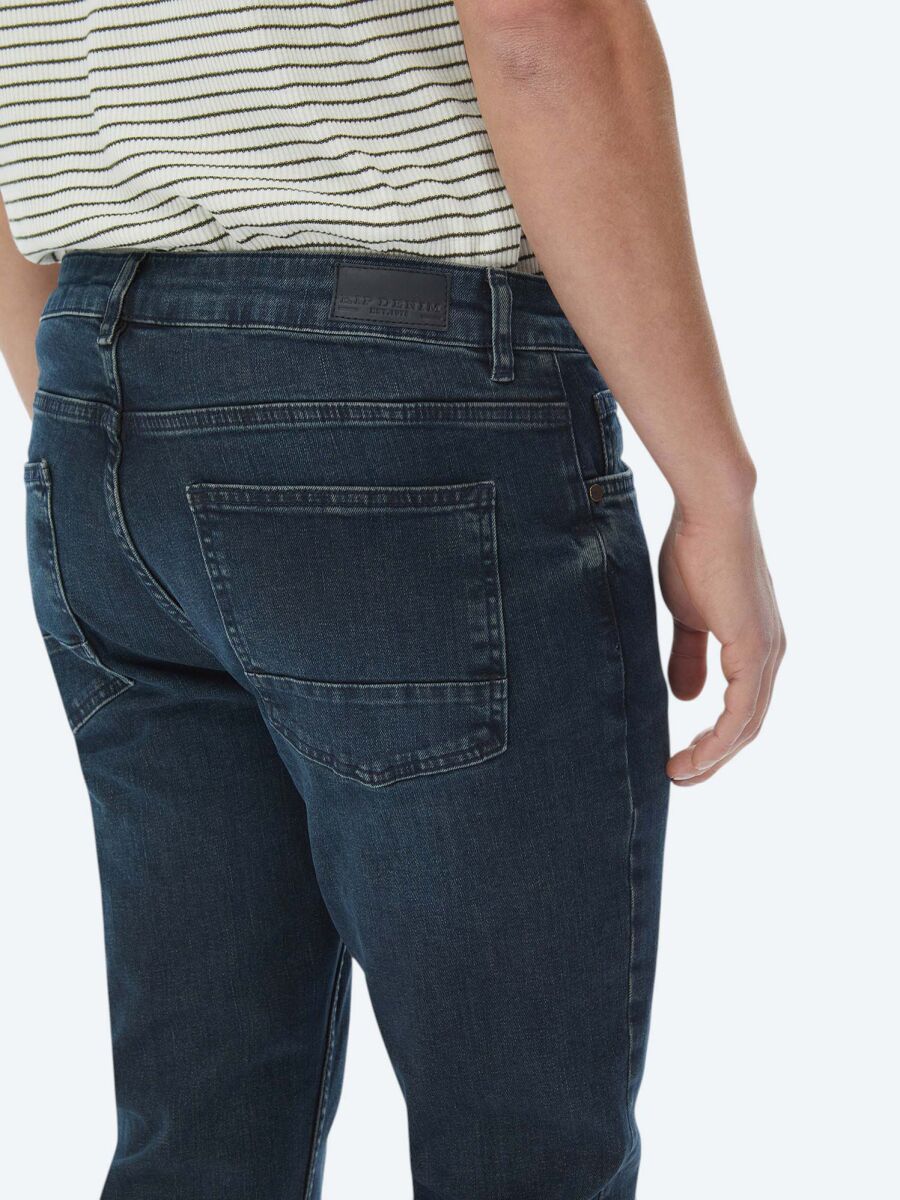 Lacivert Slim Fit Denim Pamuk Karışımlı Pantolon - 5