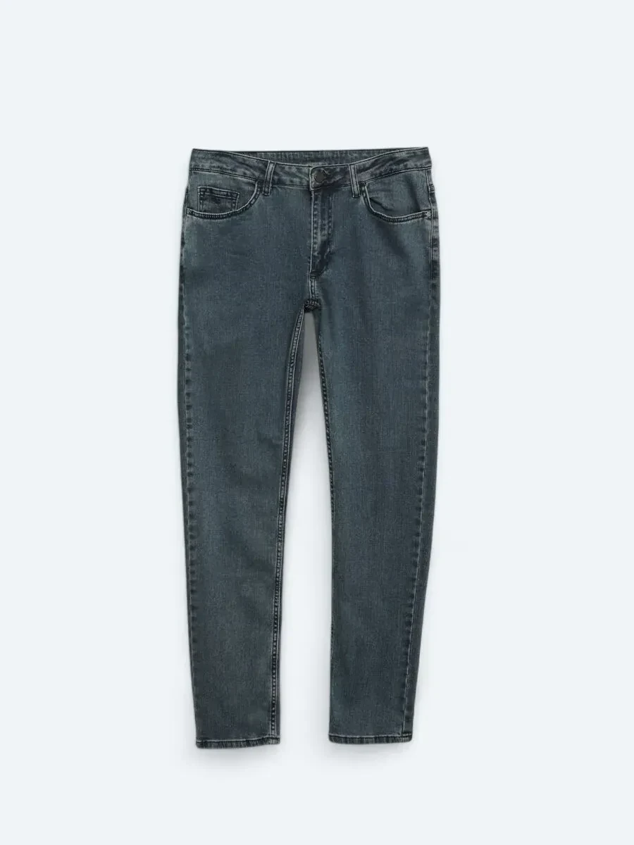 Lacivert Slim Fit Denim Pamuk Karışımlı Pantolon - 6