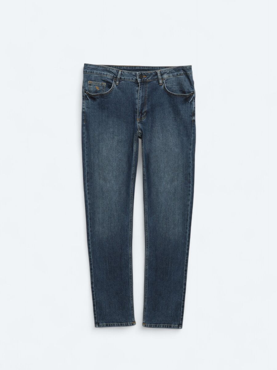 Lacivert Slim Fit Denim Pamuk Karışımlı Pantolon - 6