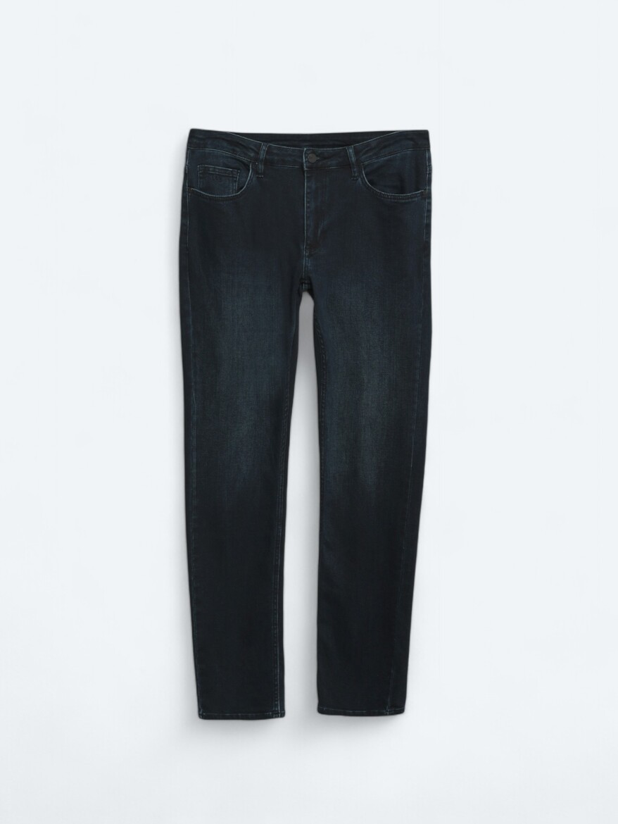 Lacivert Slim Fit Denim Pamuk Karışımlı Pantolon - 6