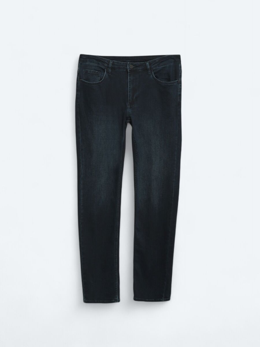 Lacivert Slim Fit Denim Pamuk Karışımlı Pantolon - 6