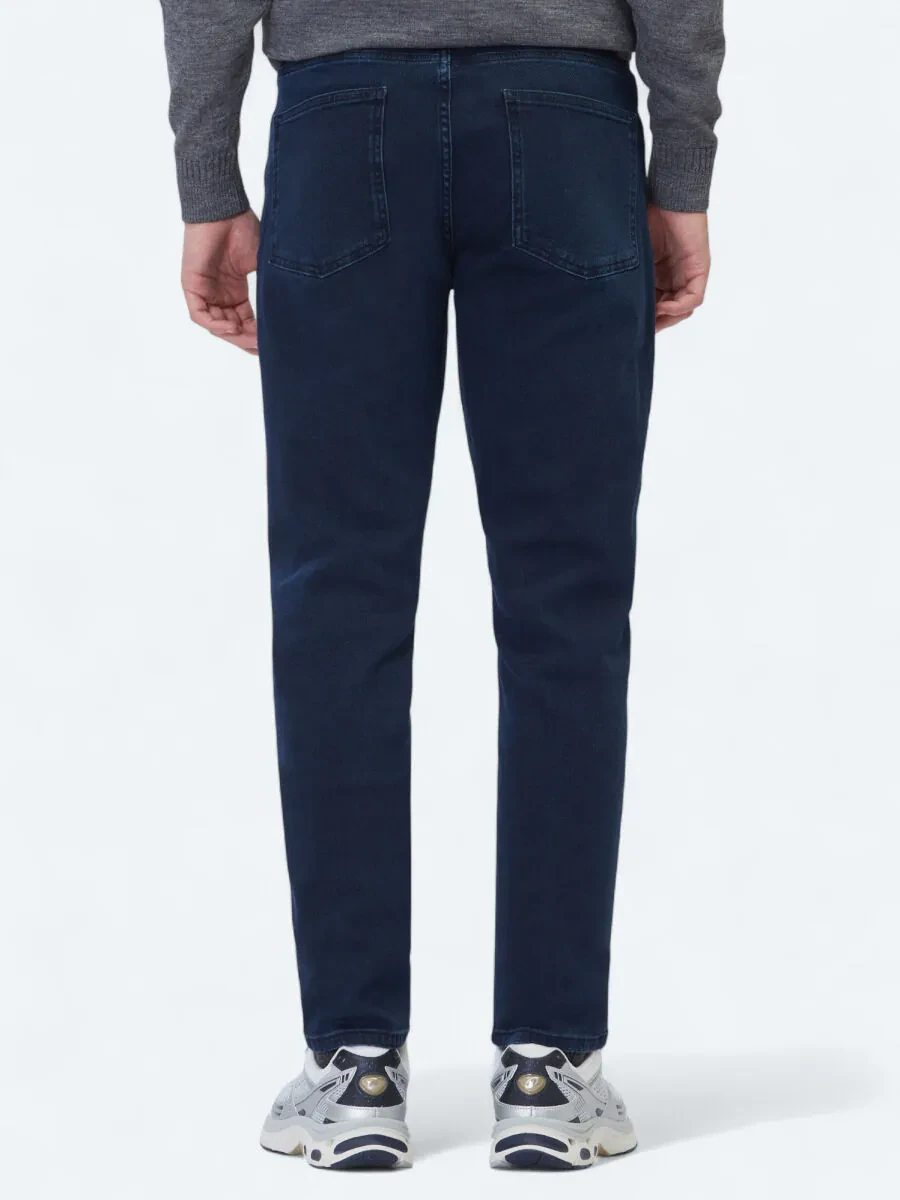 Lacivert Slim Fit Denim Pamuk Karışımlı Pantolon - 5