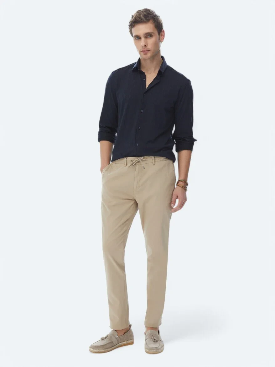 Lacivert Slim Fit Spor Gömlek - 3