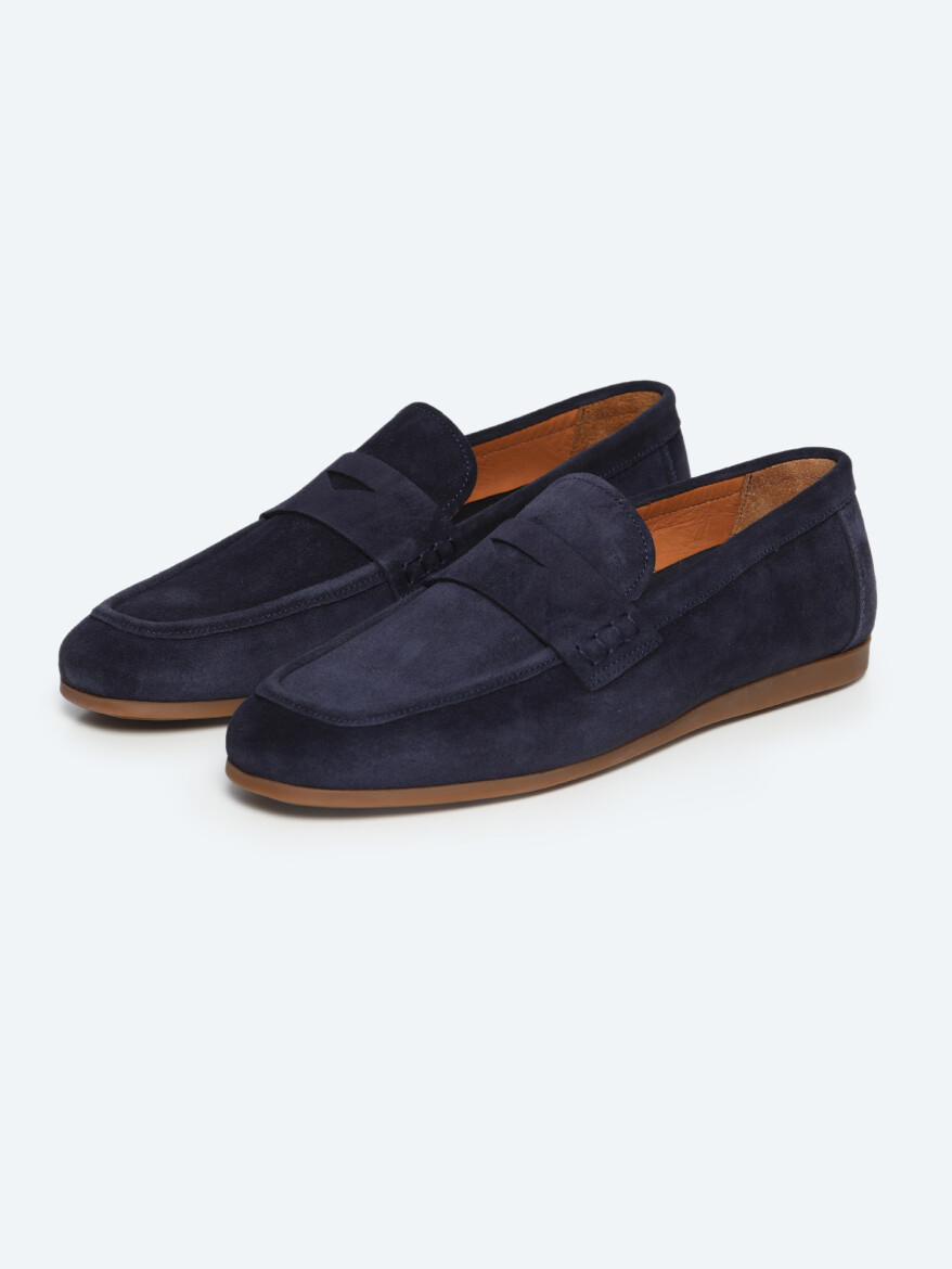 Lacivert Süet Smart Casual Loafer - KİP