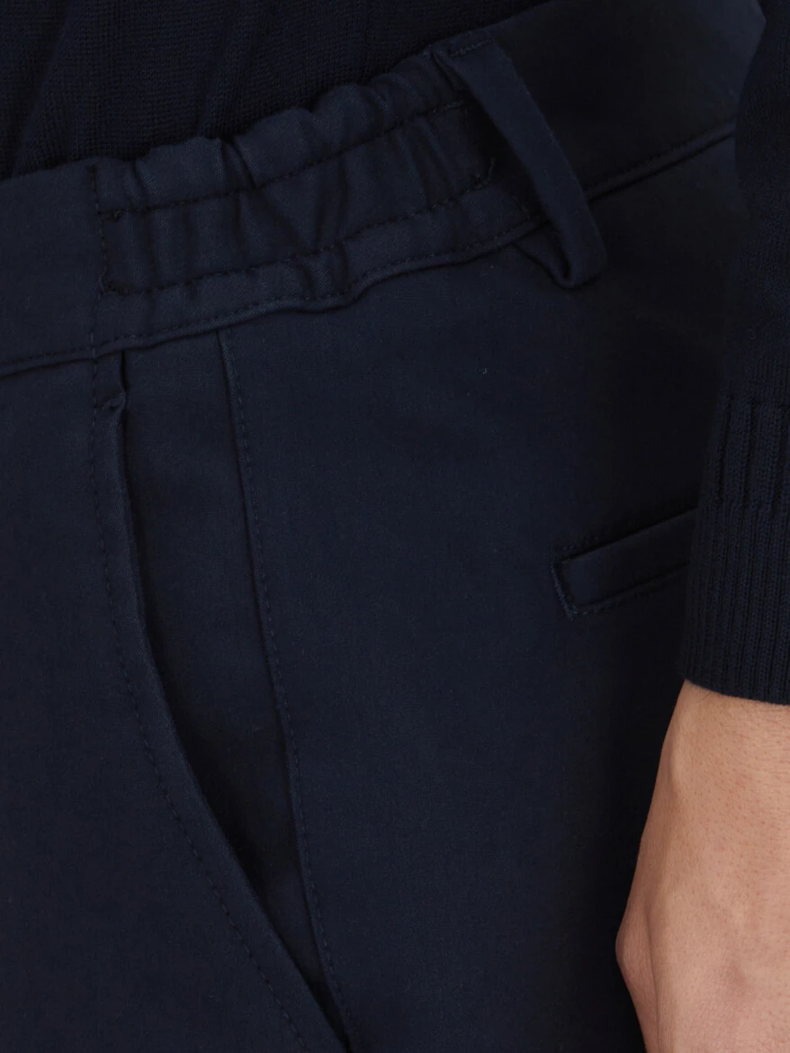 Lacivert Teknik Casual Pamuk Karışımlı Pantolon - 4