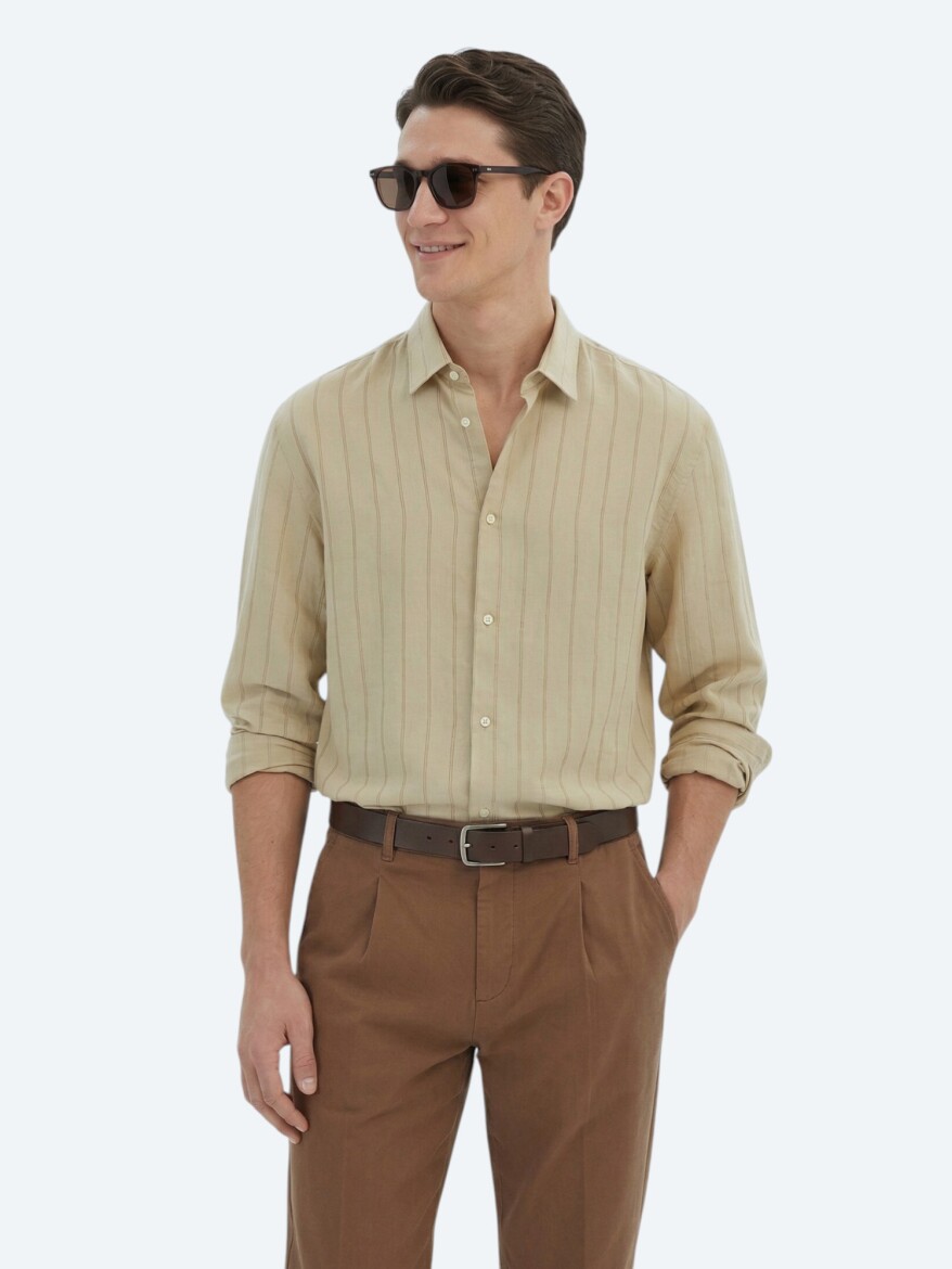 Lemon Mold Oversize Fit Long Weaving Casual Shirt - KİP