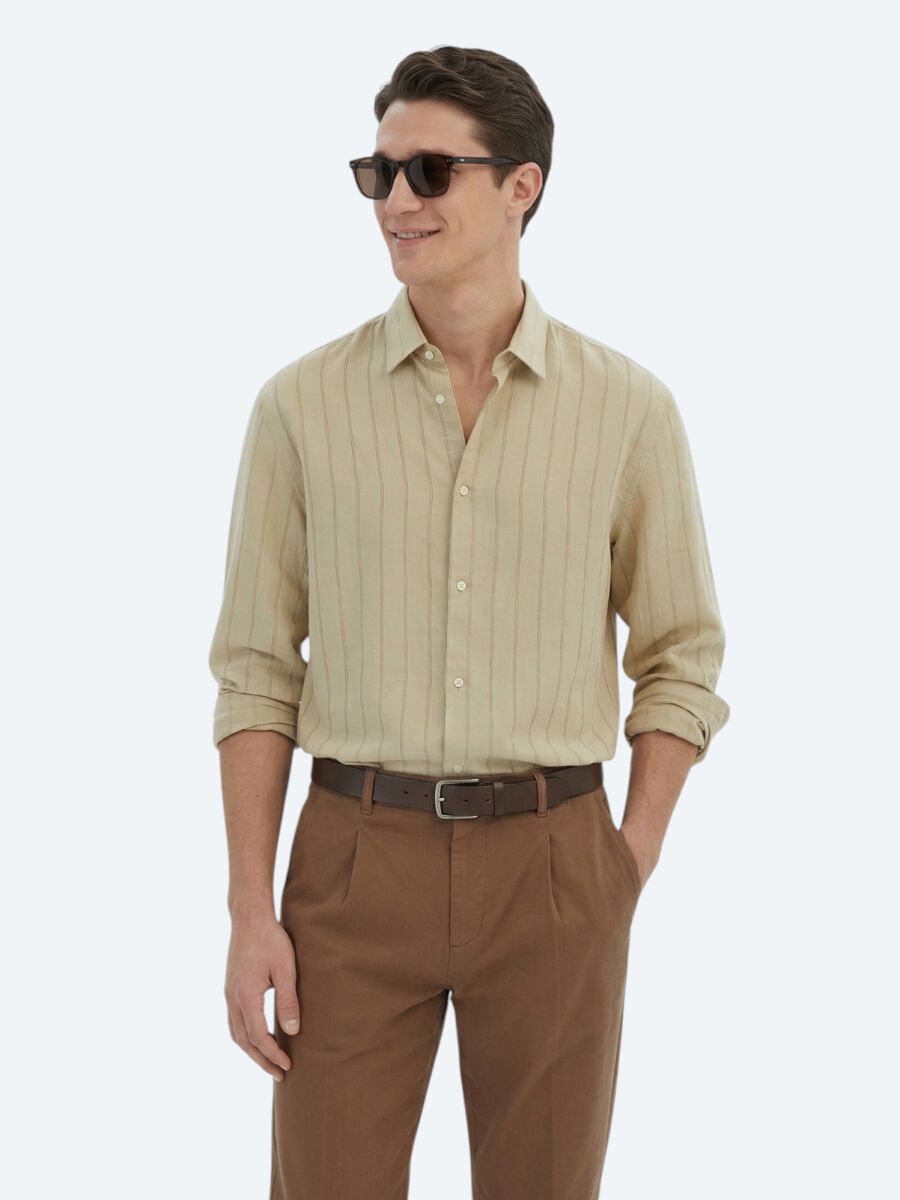 Lemon Mold Oversize Fit Long Weaving Casual Shirt - 1