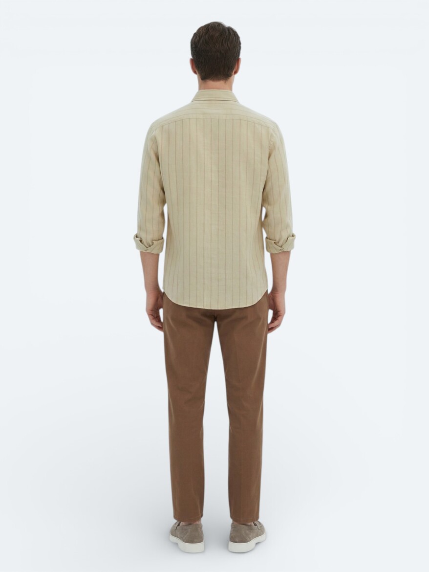 Lemon Mold Oversize Fit Long Weaving Casual Shirt - 5