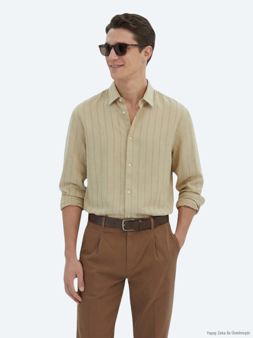 Lemon Mold Oversize Fit Long Weaving Casual Shirt - KİP