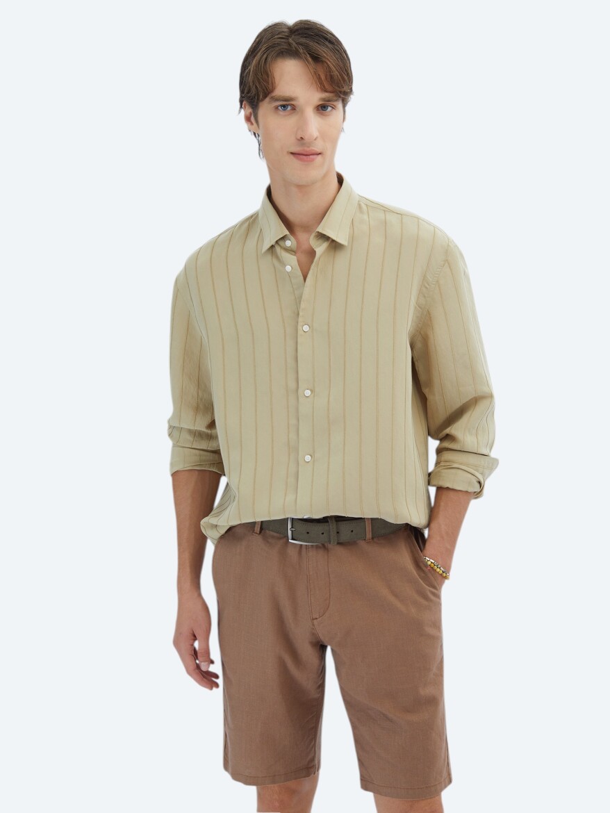 Lemon Mold Oversize Fit Weaving Casual Shirt - 1