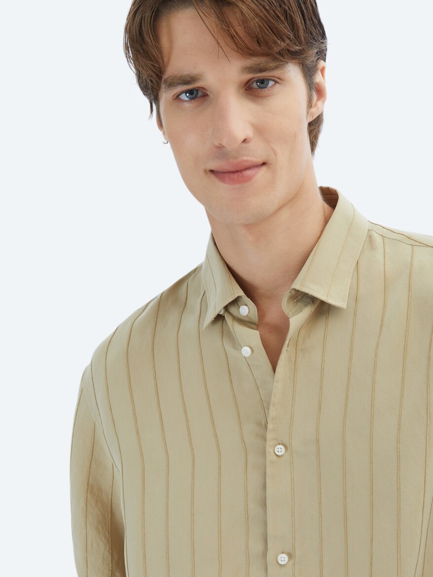 Lemon Mold Oversize Fit Weaving Casual Shirt - 4