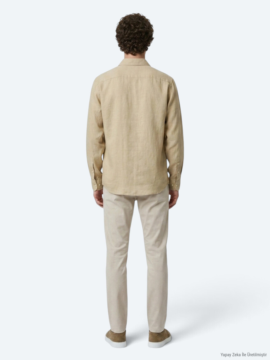 Lemon Mold Plain Regular Fit Long Weaving Casual Cotton Blended Shirt - 5