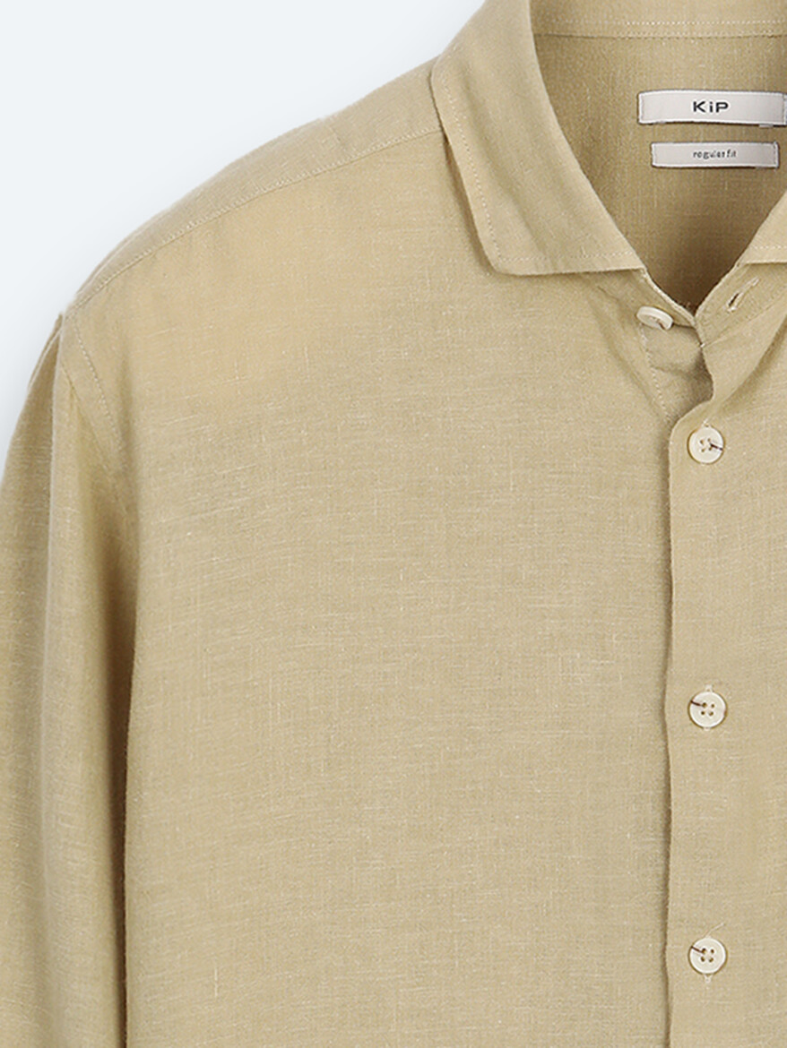 Lemon Mold Plain Regular Fit Long Weaving Casual Cotton Blended Shirt - 7