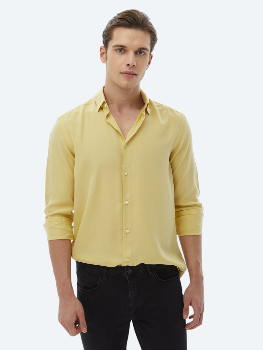 Lemon Mold Regular Fit Long Weaving Casual Shirt - 1