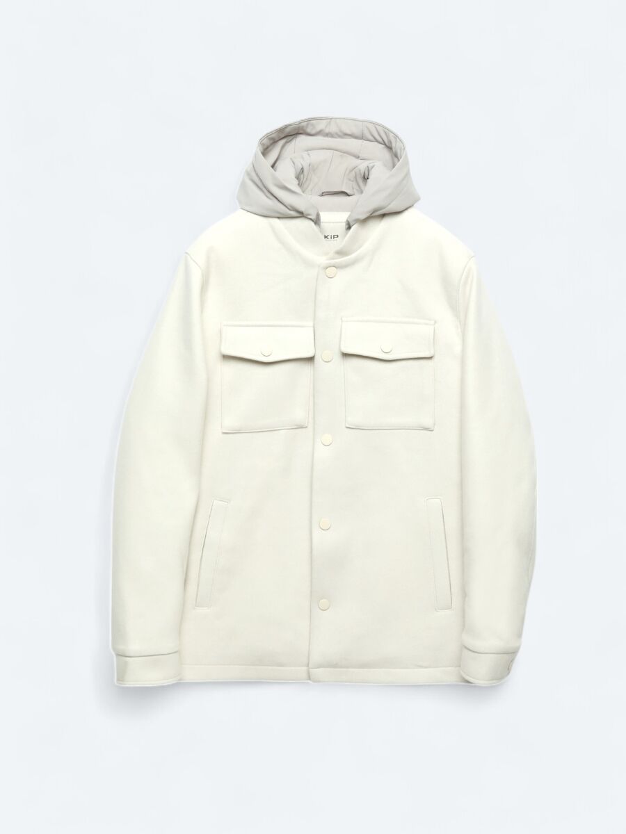 Light Beige Regular Fit Hooded Casual Weaving Coat - 9
