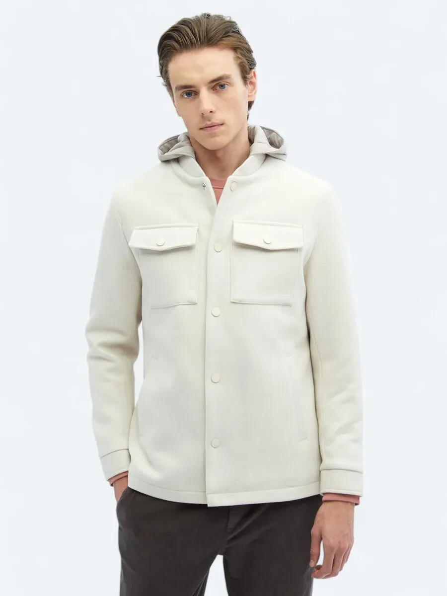 Light Beige Weaving Coat - 1