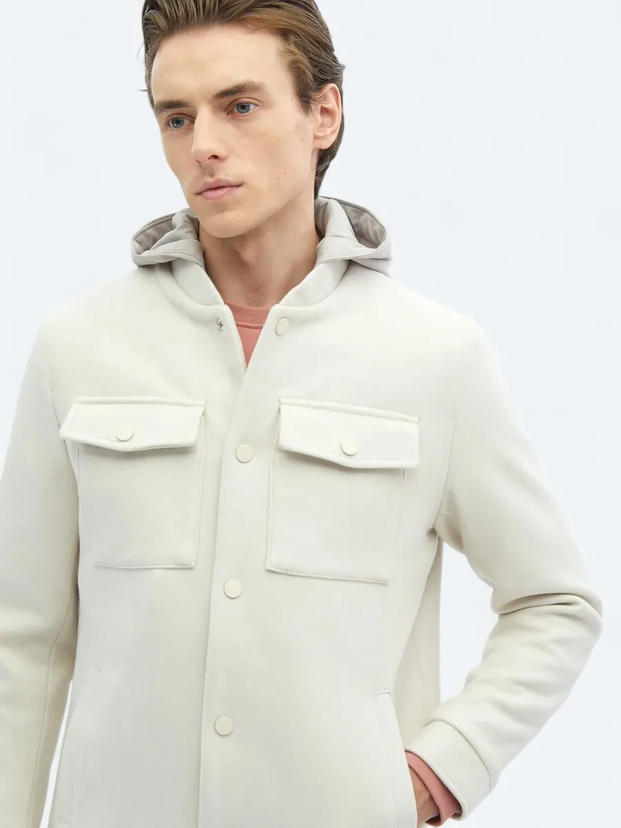 Light Beige Weaving Coat - 4