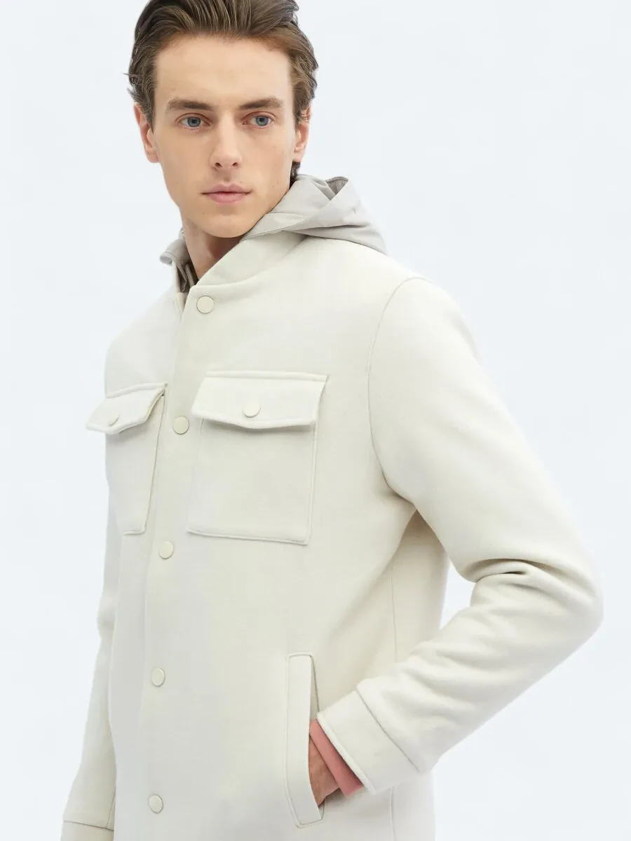 Light Beige Weaving Coat - 5