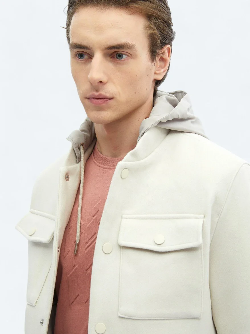 Light Beige Weaving Coat - 6