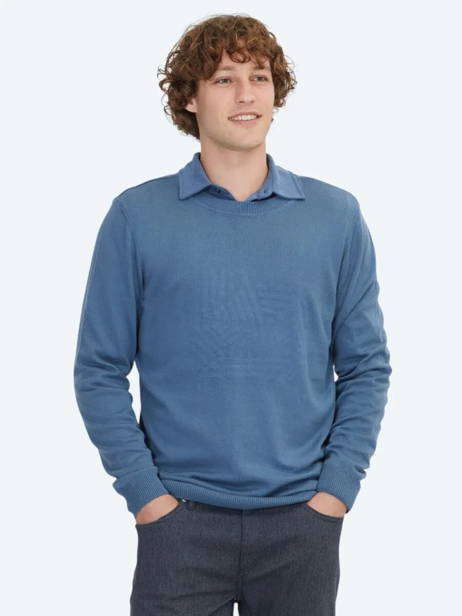 Light Blue Knitwear Sweatshirt - 1