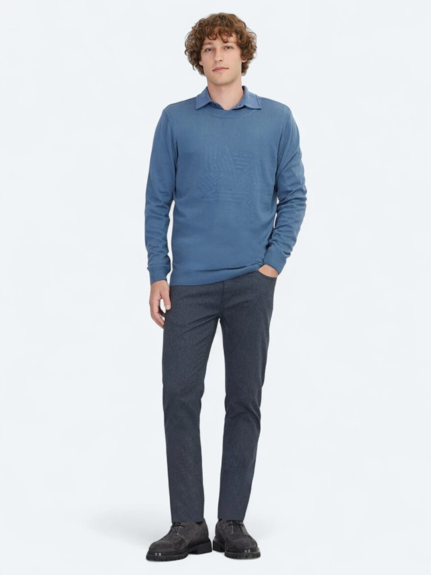 Light Blue Knitwear Sweatshirt - KİP