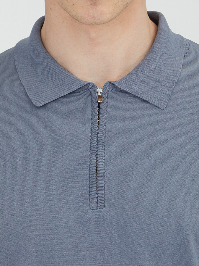 Light Blue Knitwear Sweatshirt - 4