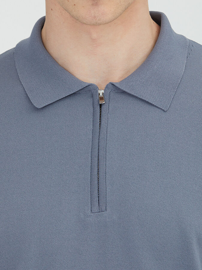 Light Blue Knitwear Sweatshirt - 4