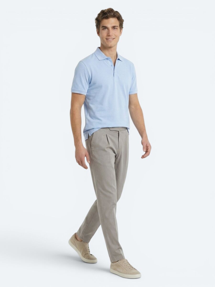 Light Blue Plain 100% Cotton T-Shirt - 3