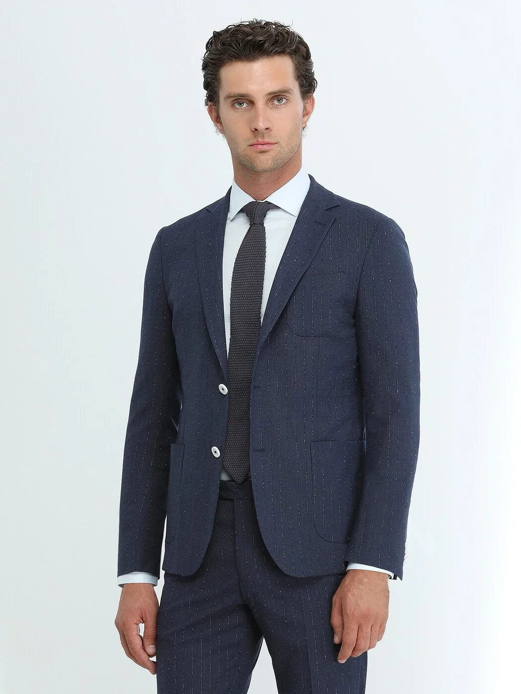 Light Blue Plain Regular Fit Weaving Classical 100% Cotton Shirt 