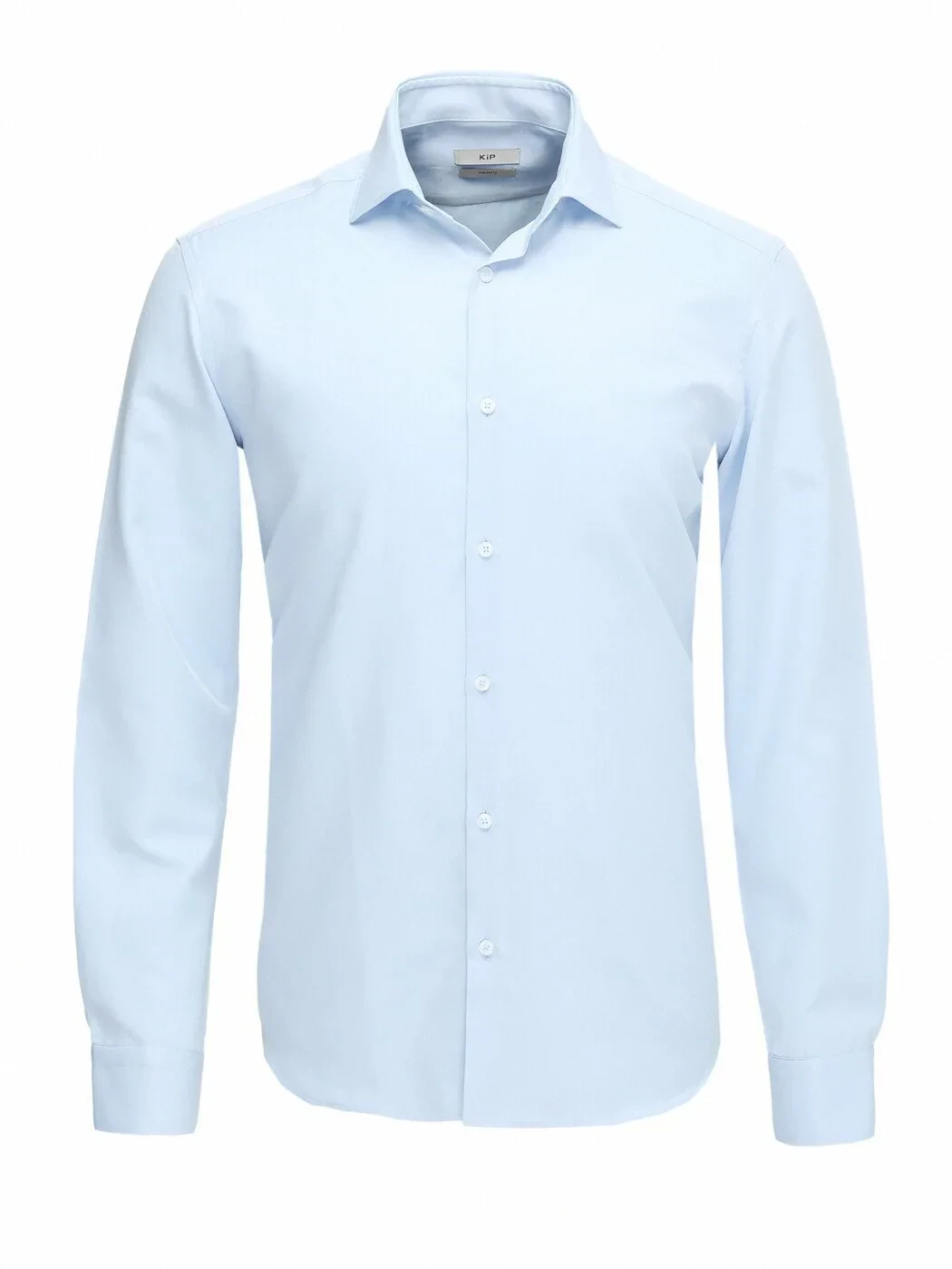 Light Blue Plain Regular Fit Weaving Classical Cotton Blended Shirt - 1