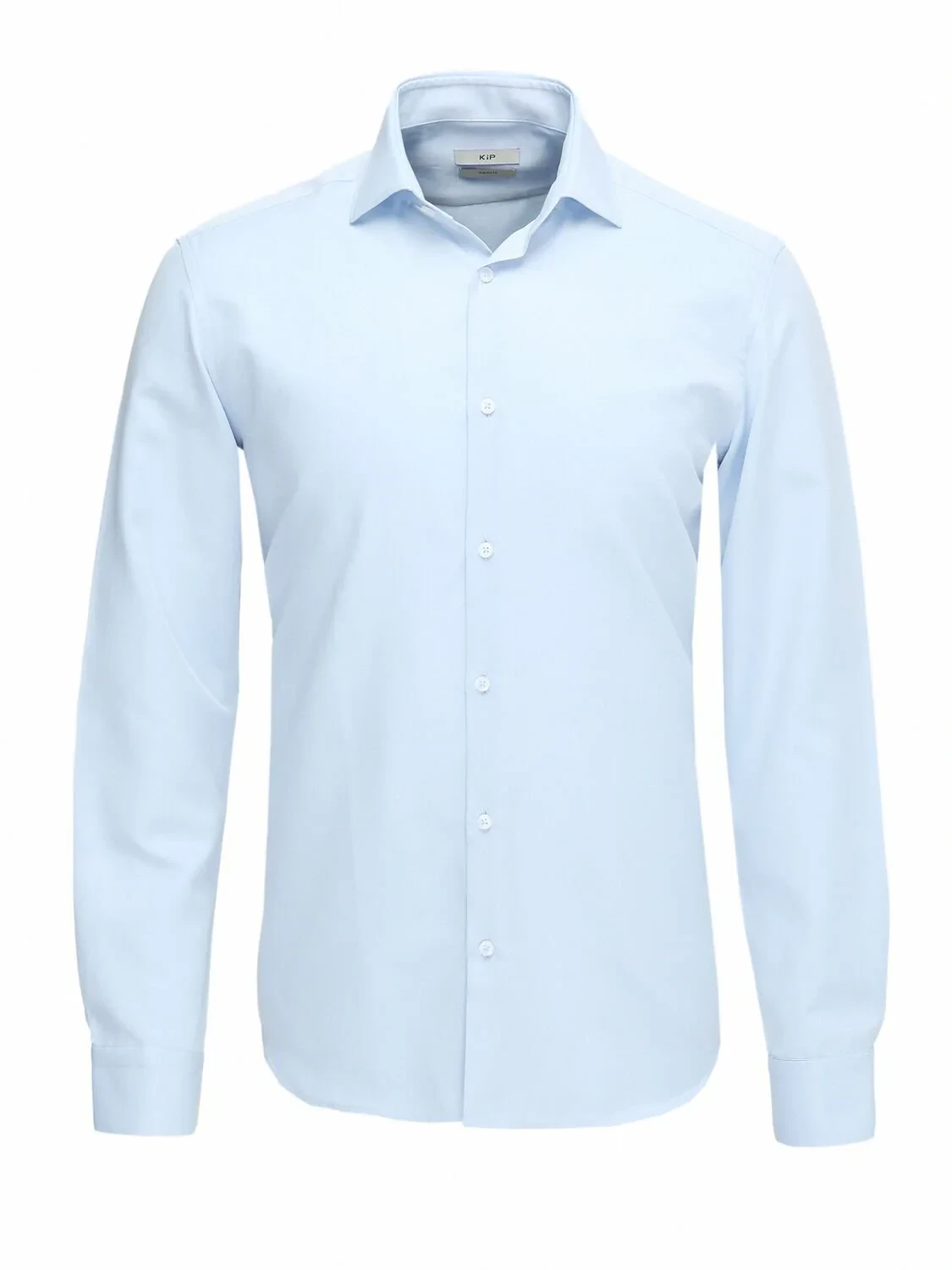 Light Blue Plain Regular Fit Weaving Classical Cotton Blended Shirt - 1