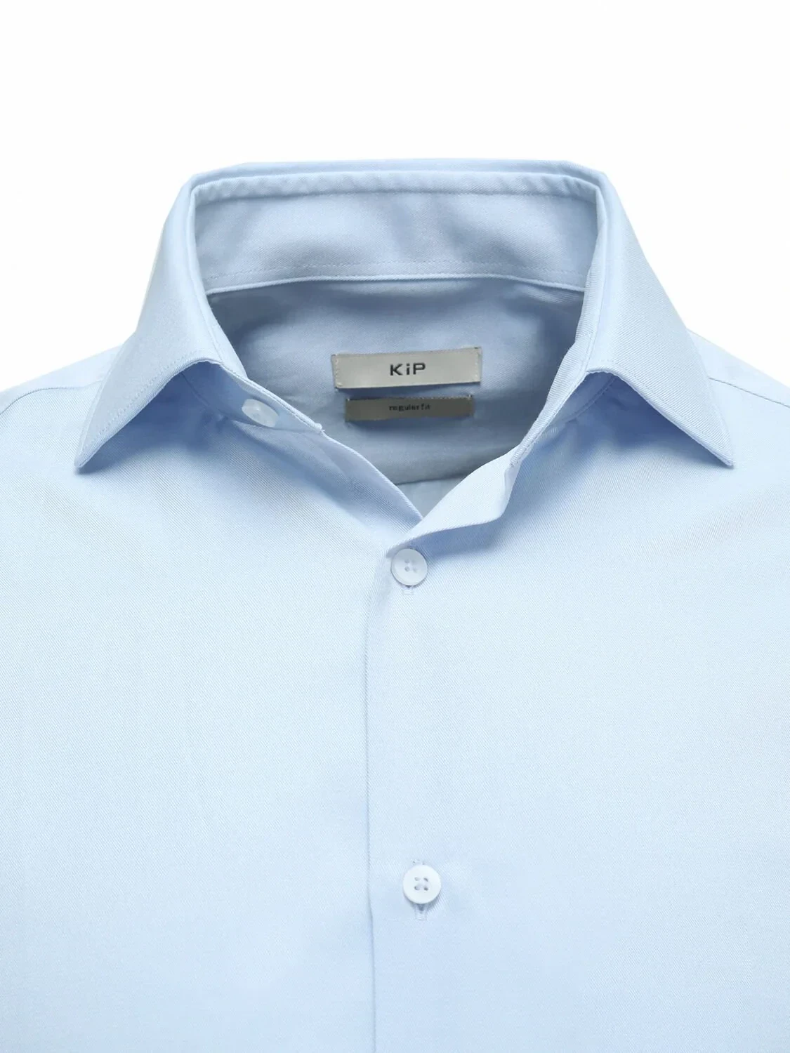 Light Blue Plain Regular Fit Weaving Classical Cotton Blended Shirt - 2
