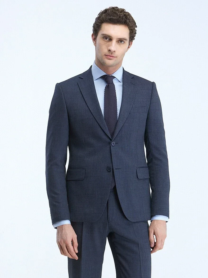 Light Blue Plain Regular Fit Weaving Classical Cotton Blended Shirt - 3