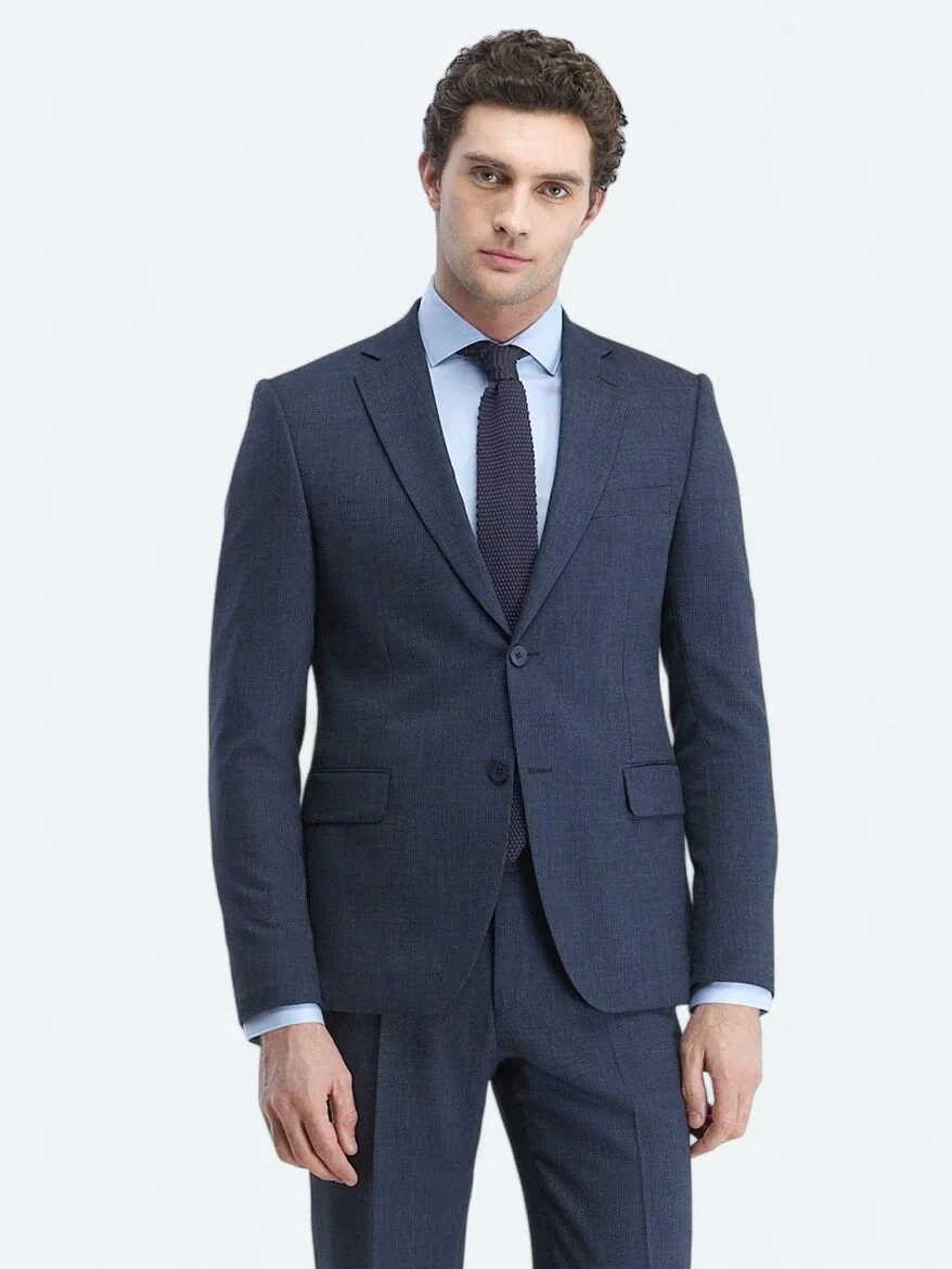Light Blue Plain Regular Fit Weaving Classical Cotton Blended Shirt - 4