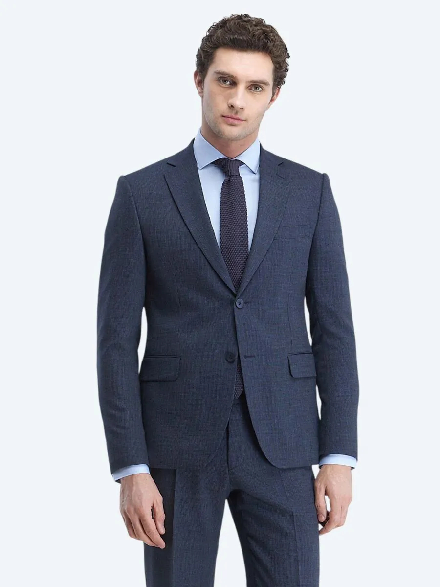 Light Blue Plain Regular Fit Weaving Classical Cotton Blended Shirt - 3