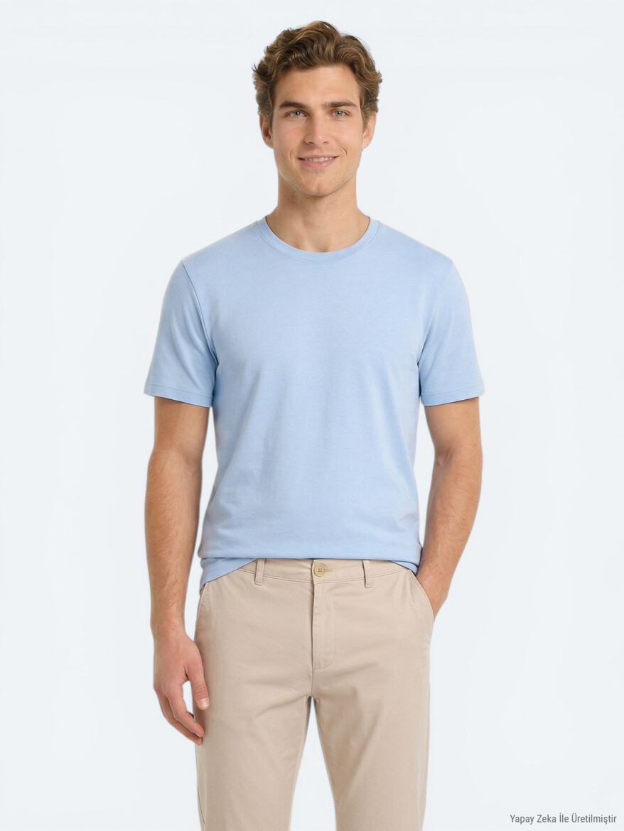 Light Blue Plain T-Shirt 