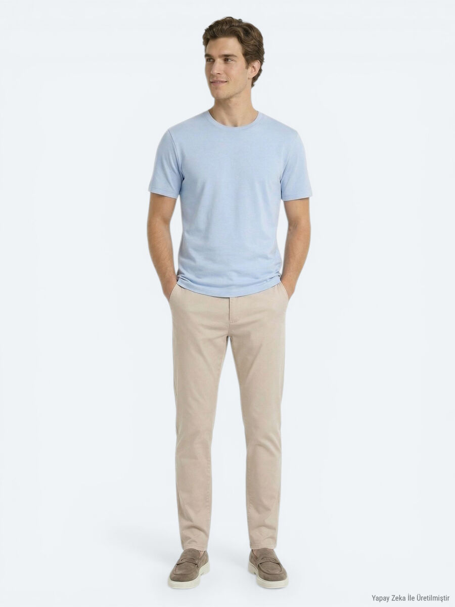 Light Blue Plain T-Shirt - 3