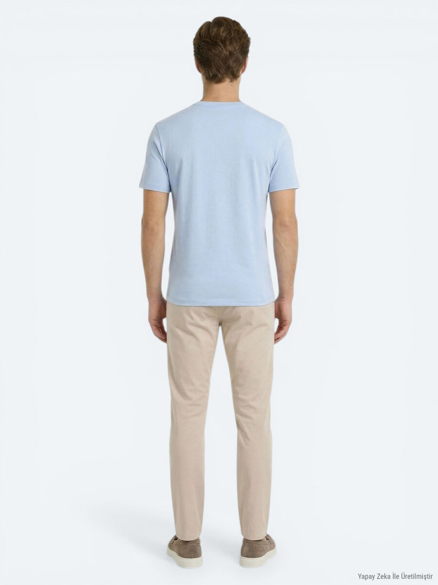 Light Blue Plain T-Shirt - 5