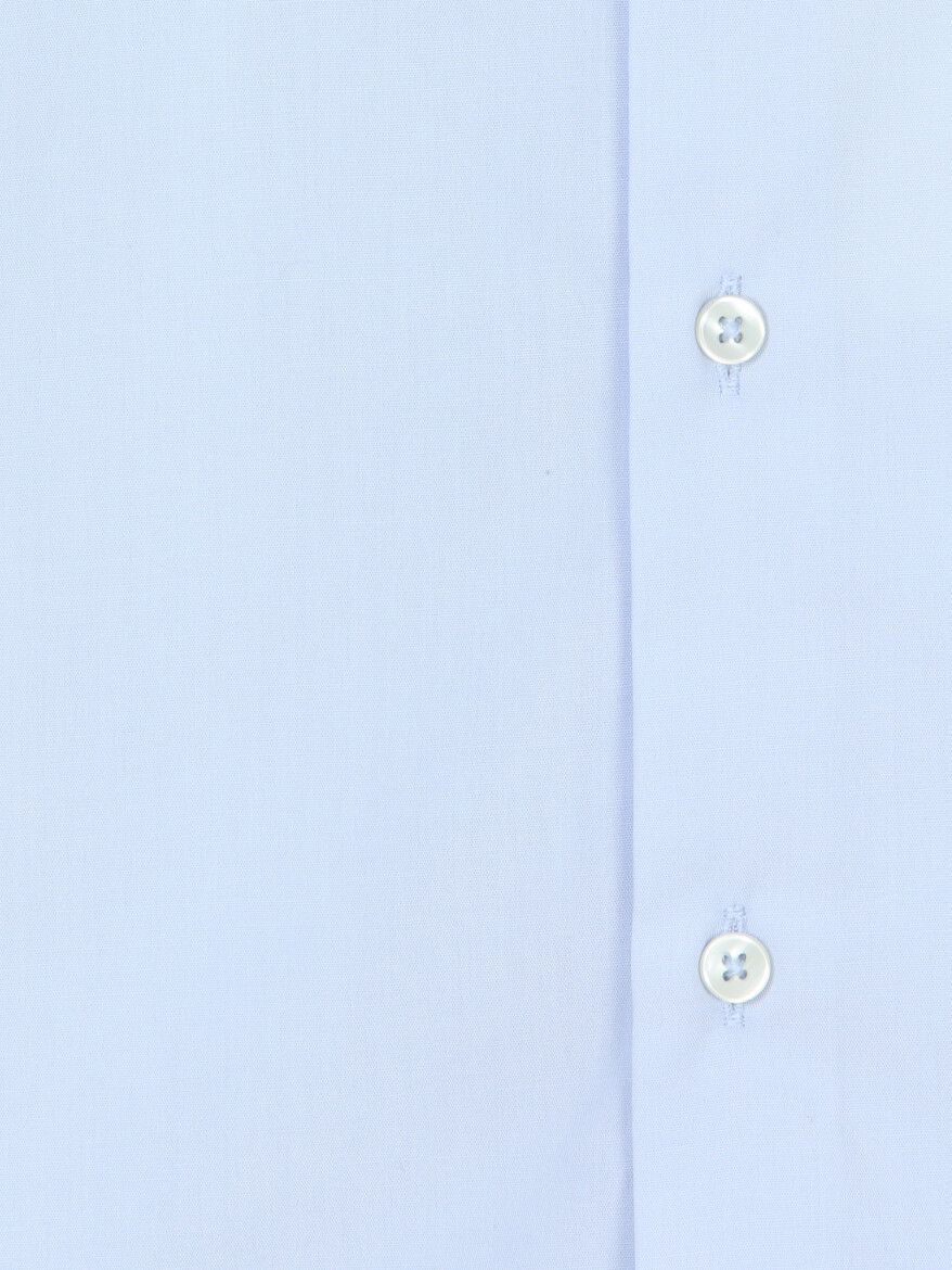 Light Blue Striped Regular Fit Long Weaving Casual Cotton Blended Shirt - 10