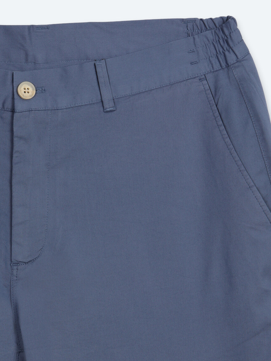 Light Blue Weaving Jogging Fit Casual Cotton Blended Trousers - 7
