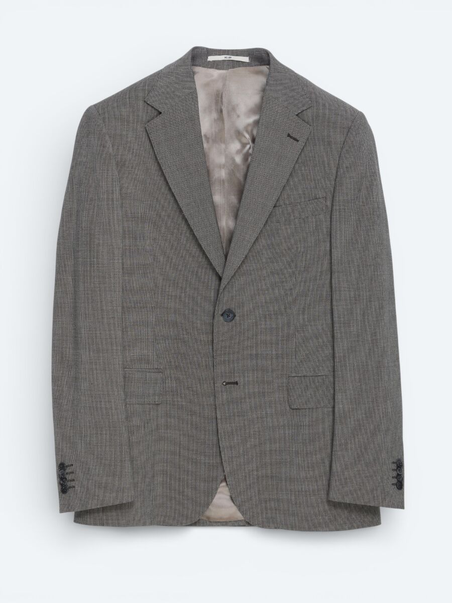Light Brown Modern Fit Wool Blended Suit - 5