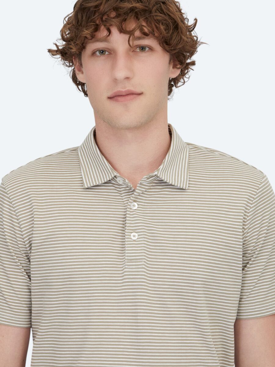 Light Brown Polo Neck 100% Cotton T-Shirt - 3