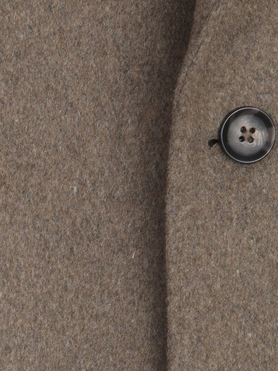 Light Brown Regular Fit Butterfly Collar Classical Weaving Overcoat - 10