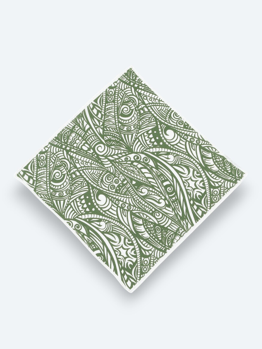Light Green %100 Keten Handkerchief - KİP