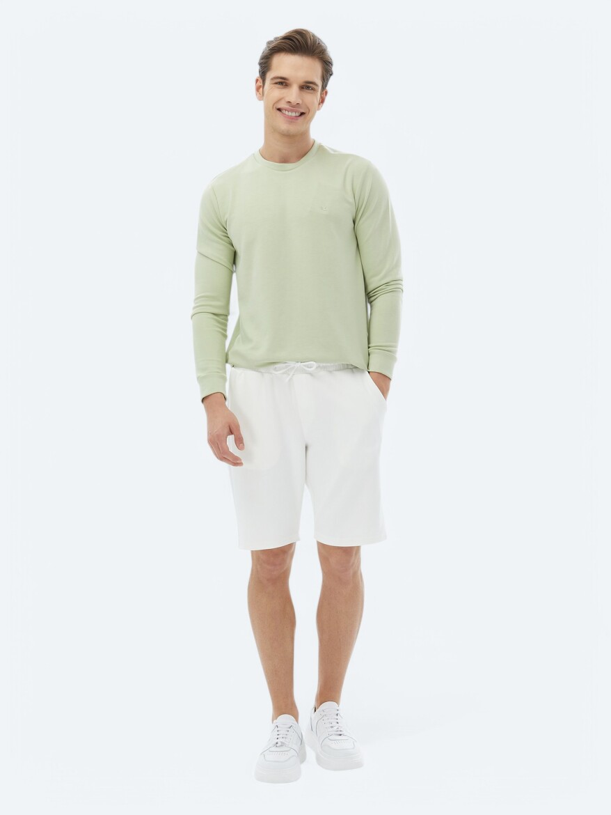 Light Green Crew Neck Printed Sweatshirt - 6