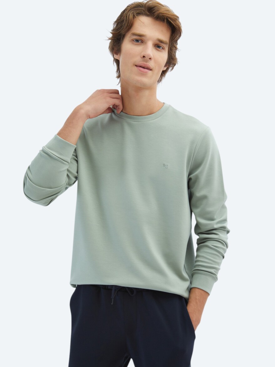 Light Green Crew Neck Sweatshirt - 3