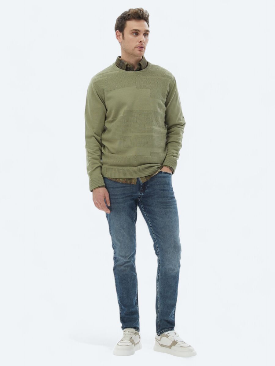 Light Green Knitwear Sweatshirt - 3