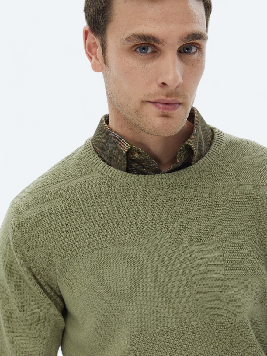Light Green Knitwear Sweatshirt - 4