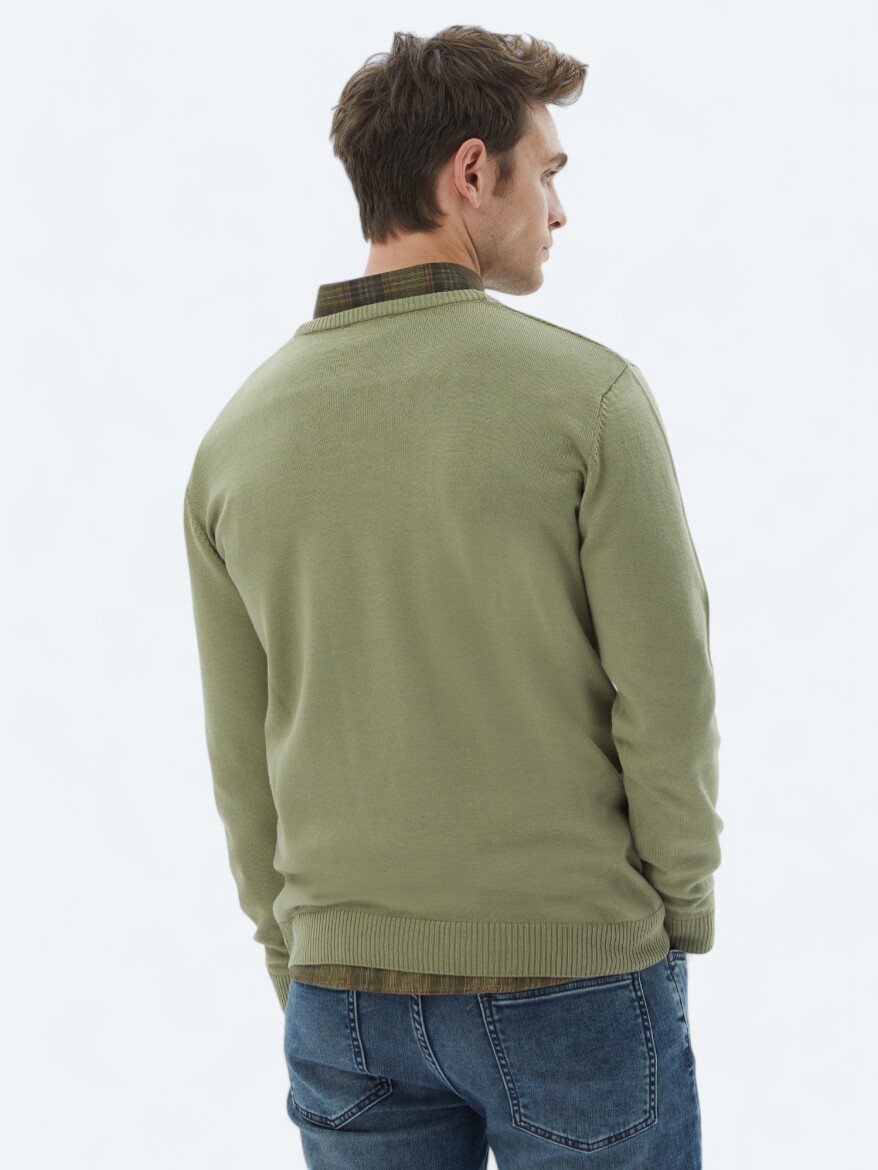Light Green Knitwear Sweatshirt - 5