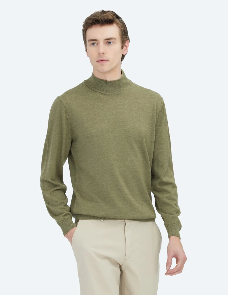 Light Green Knitwear Sweatshirt - 4